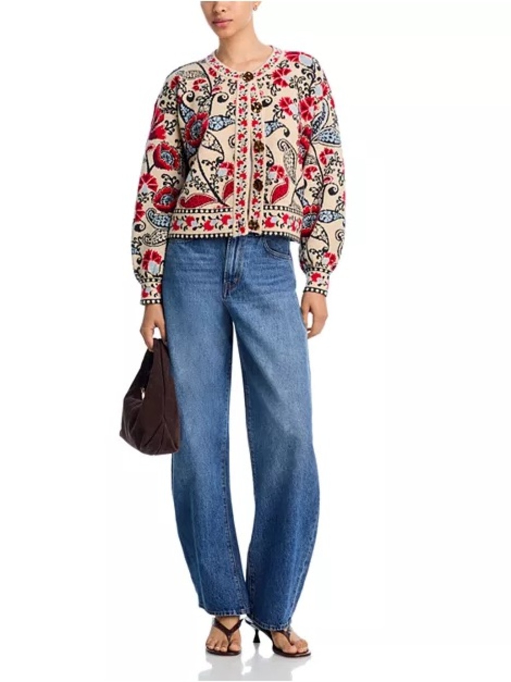 Farm Rio Francesca Sand Knit Cardigan - Picture 3 of 7